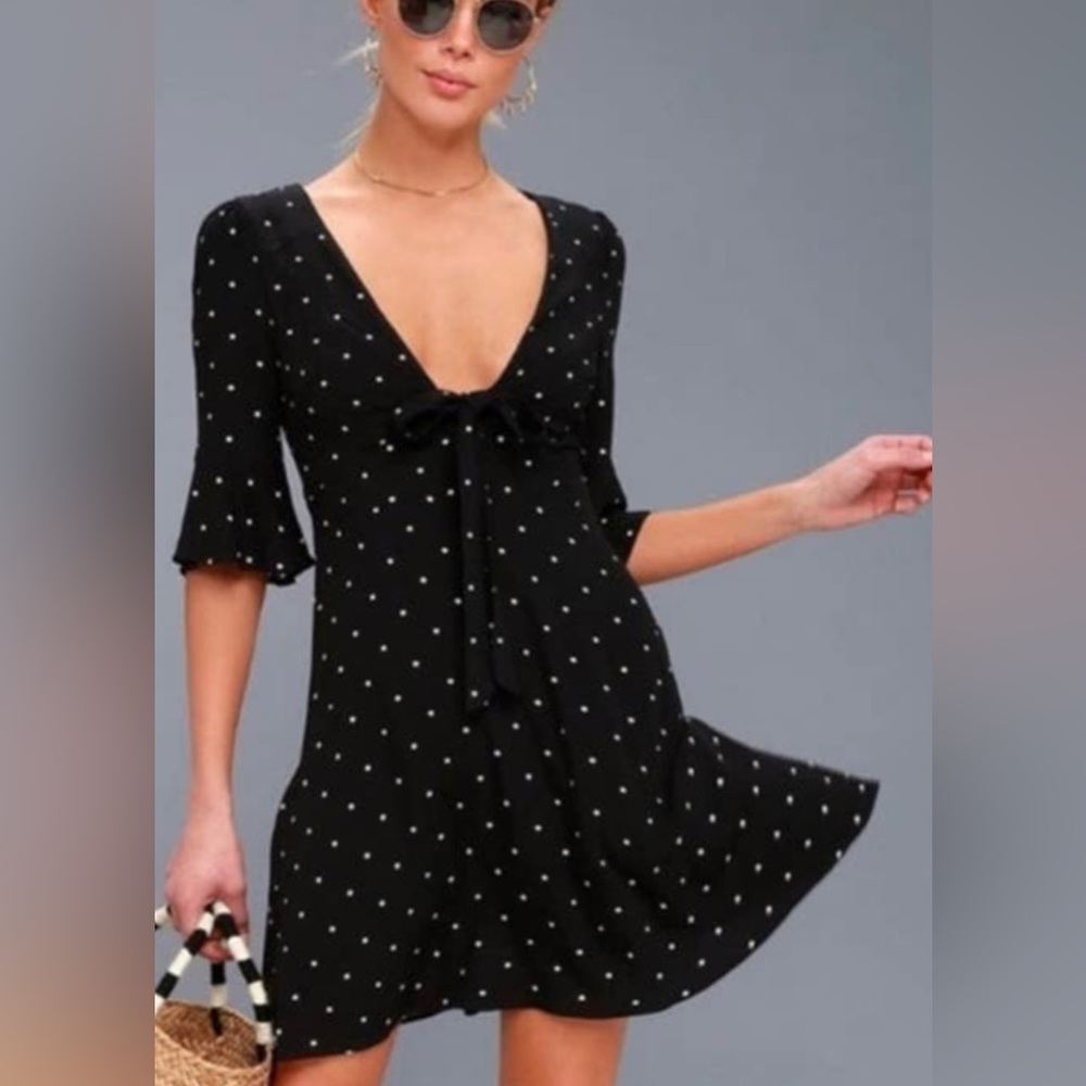 Free People polka dot skater dress.